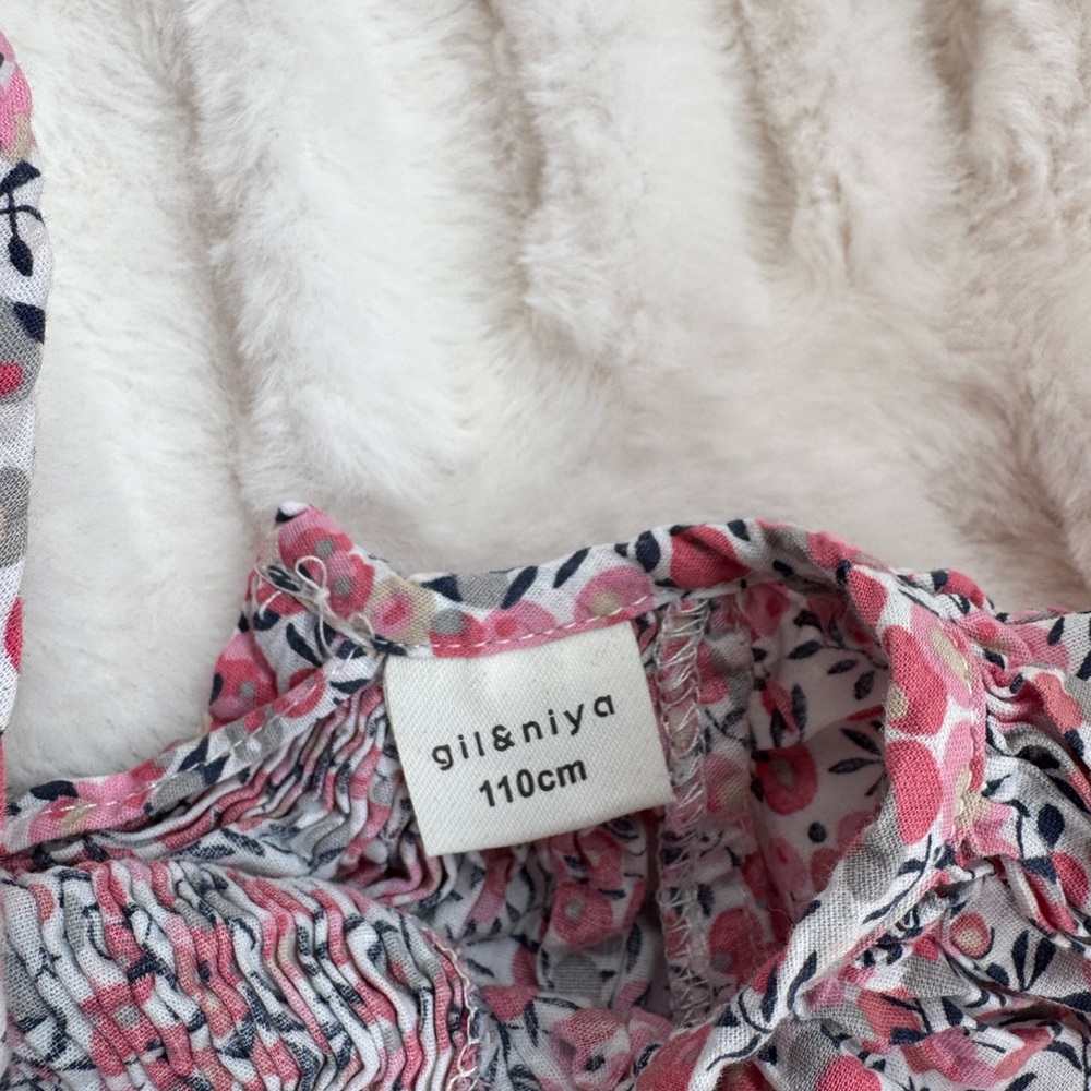 Floral Pink Kids Casual Dress - Picture 3 of 6